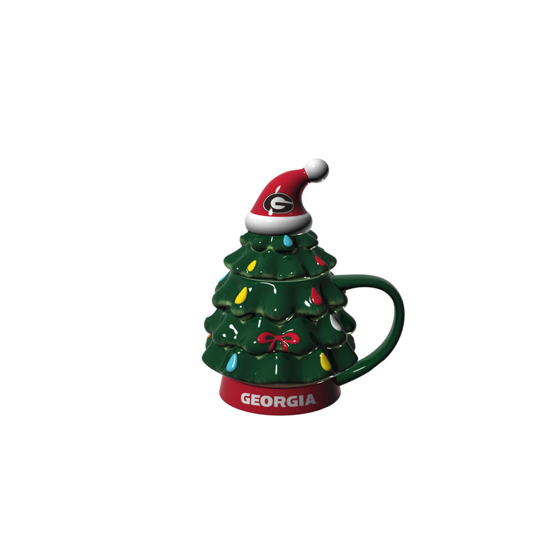 Evergreen Home Accents,18oz. Holiday Tree Cup Gift Set, University of Georgia,4.84x6.42x7.09 Inches