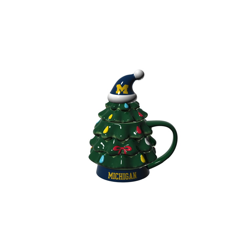 Evergreen Home Accents,18oz. Holiday Tree Cup Gift Set, University Of Michigan,4.84x6.42x7.09 Inches