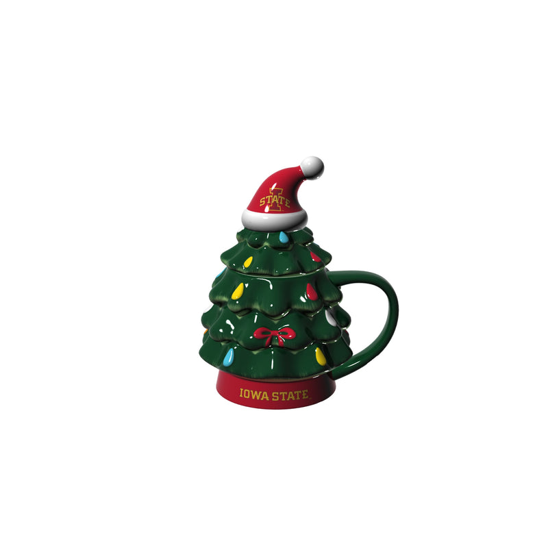 Evergreen Home Accents,18oz. Holiday Tree Cup Gift Set, Iowa State University,4.84x6.42x7.09 Inches