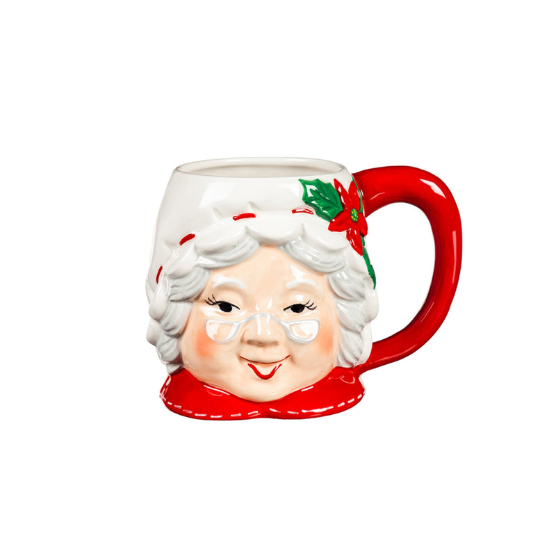 Ceramic Cup, 20 OZ, Shaped Mrs. Santa,3amh004mrs