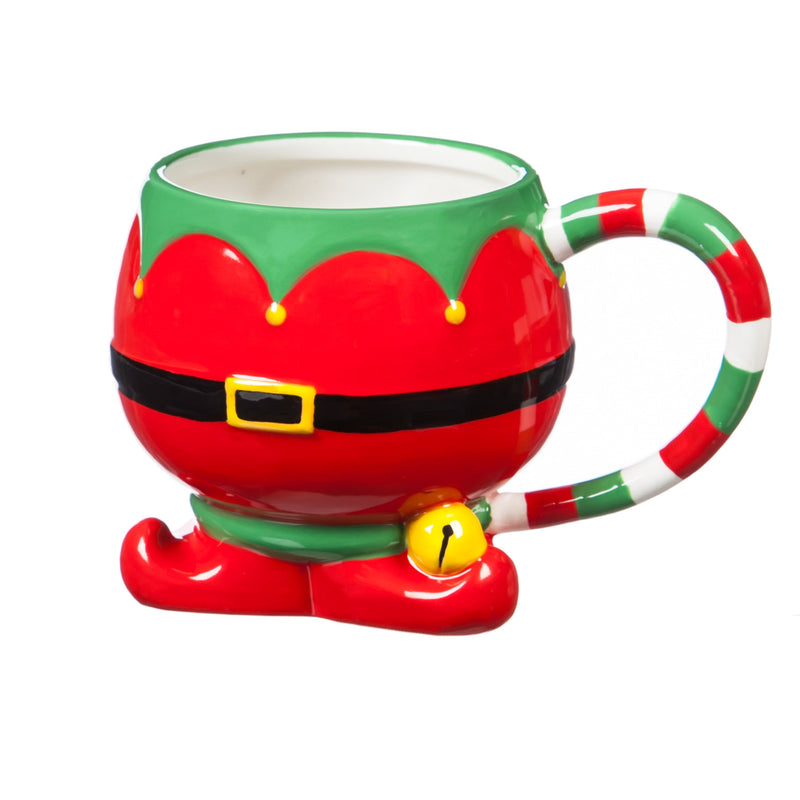 Evergreen Home Accents,Elf 14 OZ, Ceramic Cup,5.75x4.125x3.875 Inches