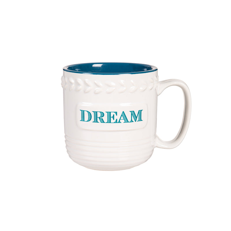 Evergreen Home Accents,16oz Ceramic Cup w/ Gift Box, Dream,3.82x5.2x3.9 Inches