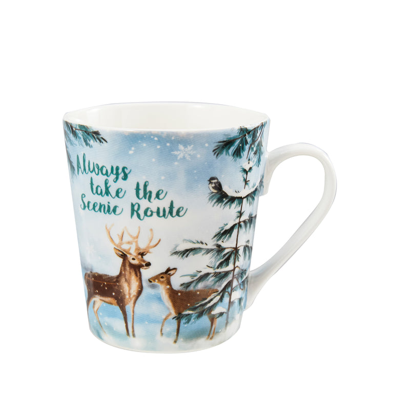 12oz Ceramic Flare Cup w/ Gift Box, Always Take The Scenic Route,3amh220