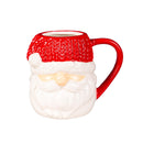 Evergreen Home Accents,13oz Ceramic Santa Cup w/ Knitted Hat Topper and Gift Box,4.88x3.66x4.69 Inches