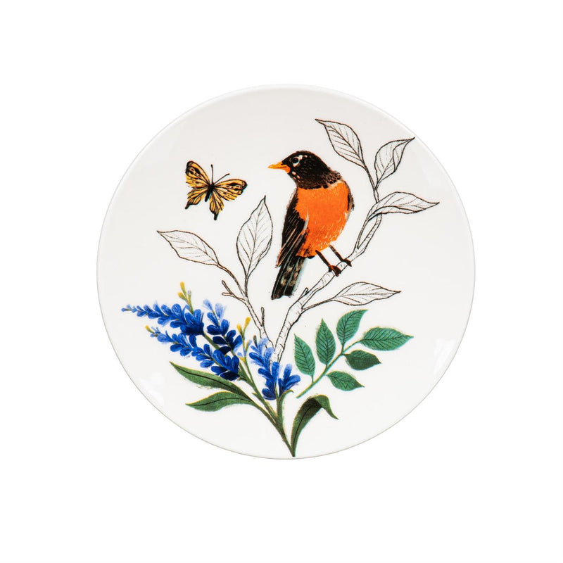 Song Bird Ceramic Appetizer Plate Set, 6"