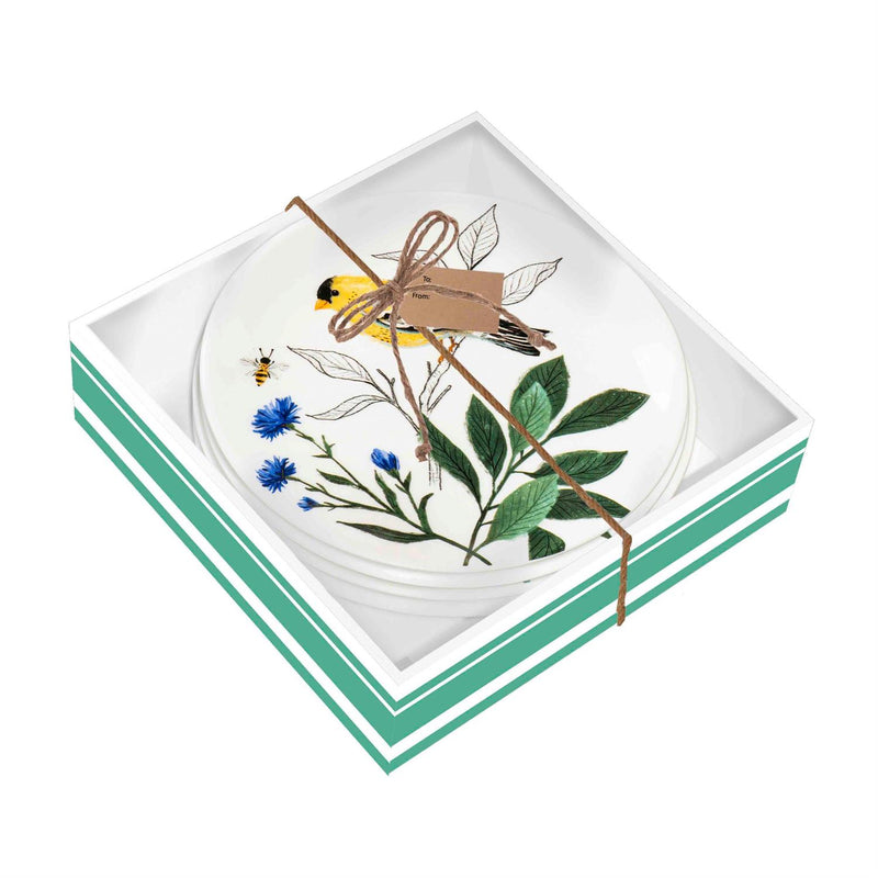Song Bird Ceramic Appetizer Plate Set, 6"