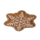 Baking Spirits Bright Plate Gingerbread Snowflake Shaped Embossed Ceramic Salad Plate, 9"