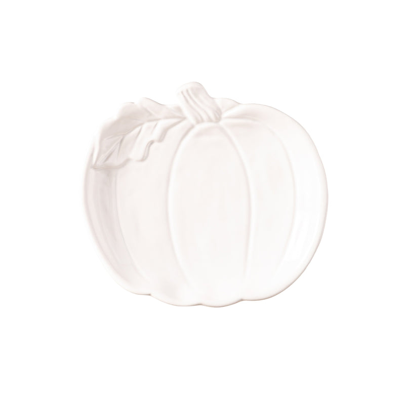 Evergreen Home Accents,6.25" Ceramic Pumpkin Shaped Appetizer Plates, Forest Finds,6.3x5.75x1 Inches