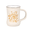 Evergreen Home Accents,Artisan Series VI Ceramic Cup w/ Gift Box, 15oz, Cream,3.58x5.12x4.69 Inches