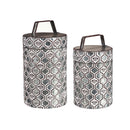 Embossed Metal Storage Containers, Outdoor Safe, Nested Set of 2
