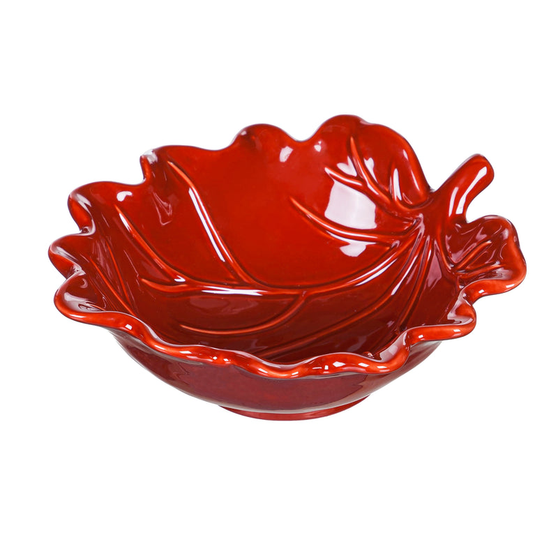 Ceramic Leaf Shaped Bowl, 2 Asst. colors,3bl047