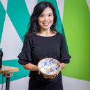 Golden Lilac Wood Bowl, 7.75"L