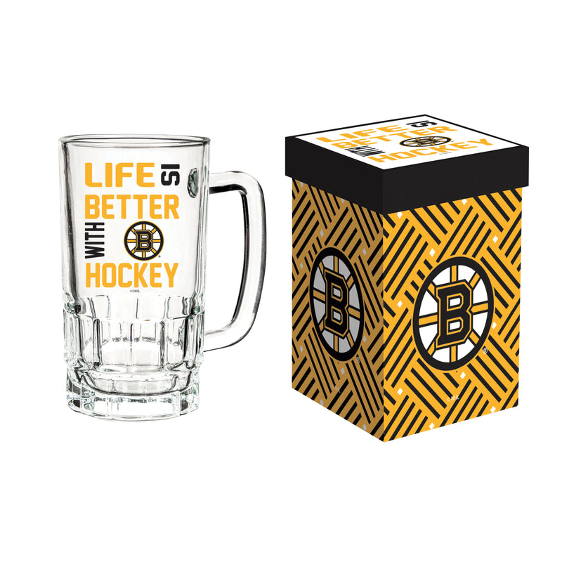 Glass Tankard Cup with Gift Box, Boston Bruins,3br4351