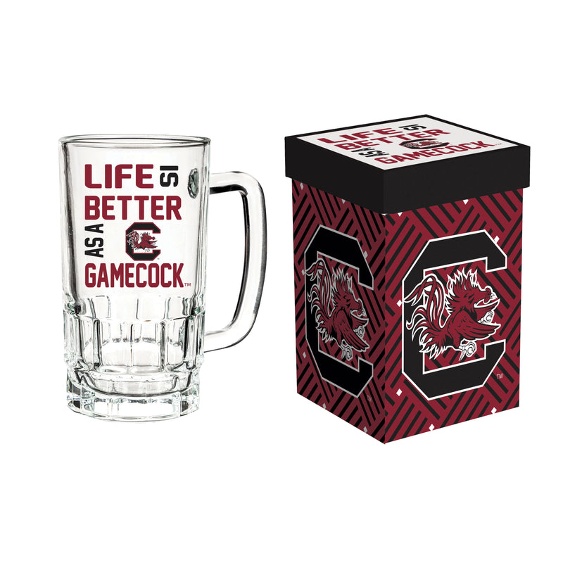 Glass Tankard Cup, with Gift Box, University of South Carolina,3br954