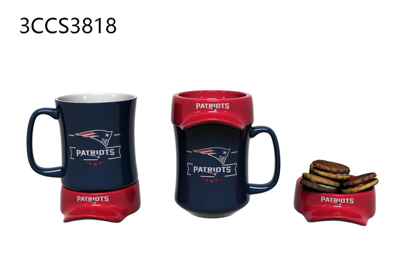 11oz. Ceramic Cup and Coaster Gift Set, New England Patriots,3ccs3818