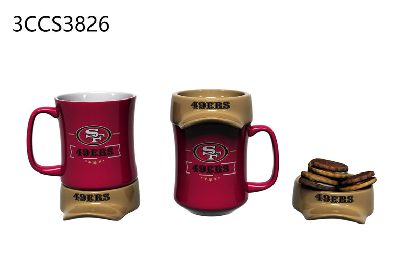 11oz. Ceramic Cup and Coaster Gift Set, San Francisco 49ers,3ccs3826