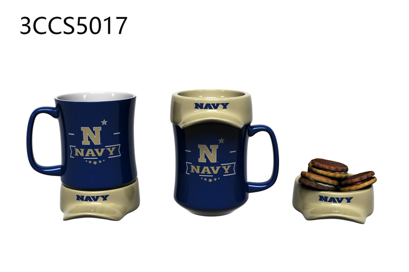 11oz. Ceramic Cup and Coaster Gift Set, US Naval Academy,3ccs5017