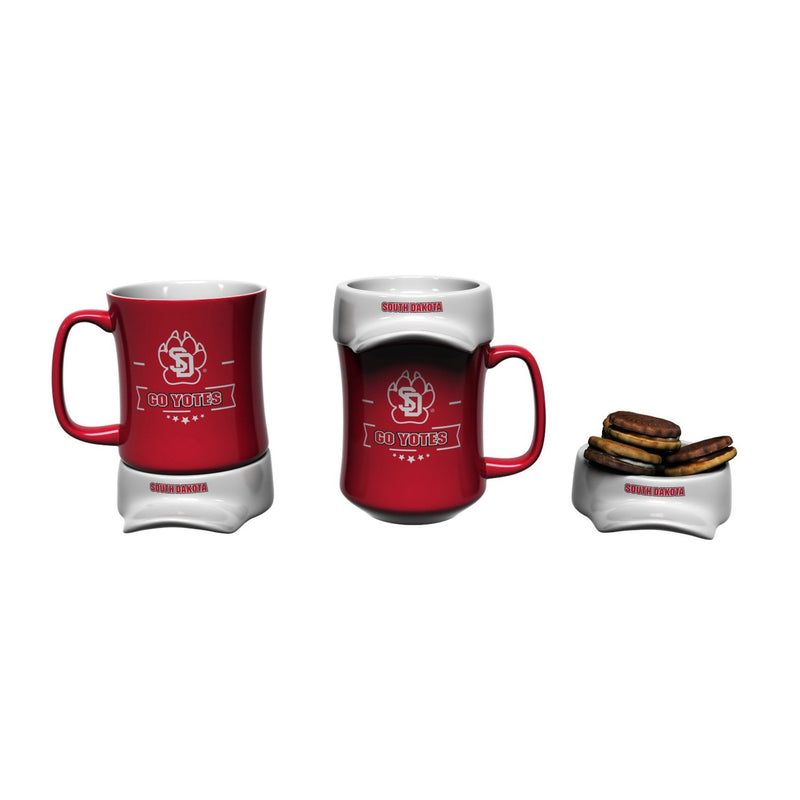 11oz. Ceramic Cup and Coaster Gift Set, University of South Dakota,3ccs5037