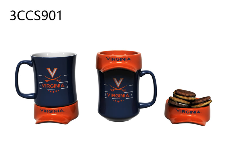 11oz. Ceramic Cup and Coaster Gift Set, University of Virginia,3ccs901