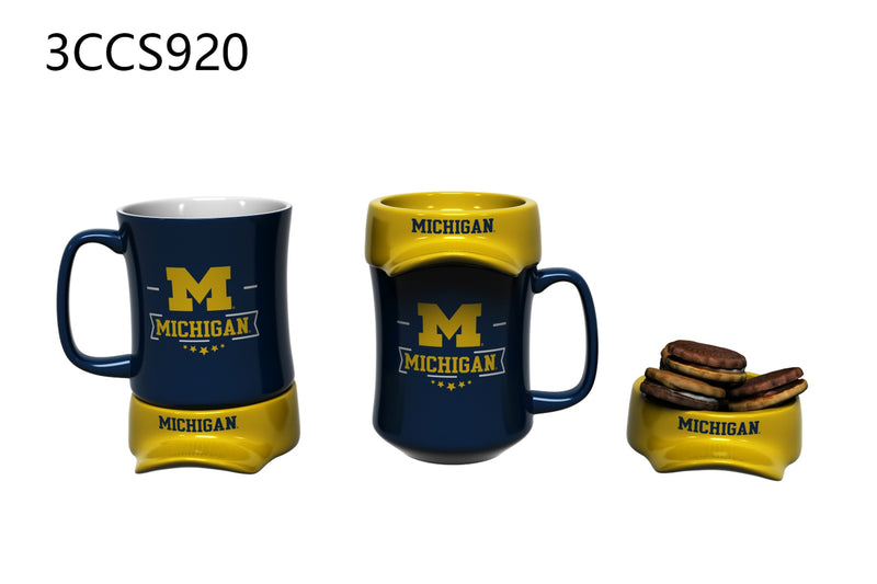 11oz. Ceramic Cup and Coaster Gift Set, University Of Michigan,3ccs920