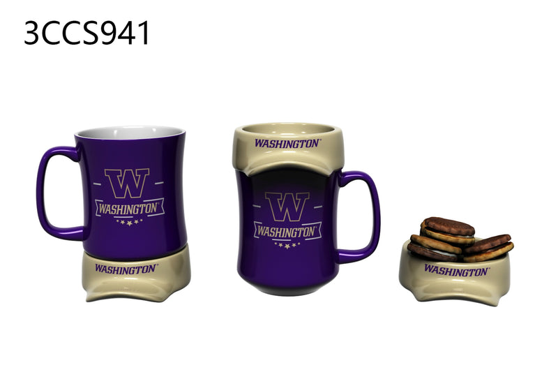 11oz. Ceramic Cup and Coaster Gift Set, Universitiy of Washington,3ccs941