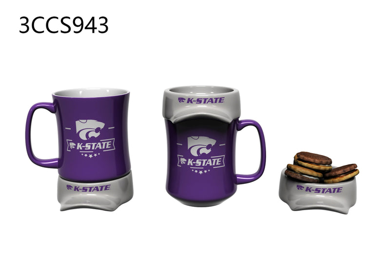 11oz. Ceramic Cup and Coaster Gift Set, Kansas State University,3ccs943