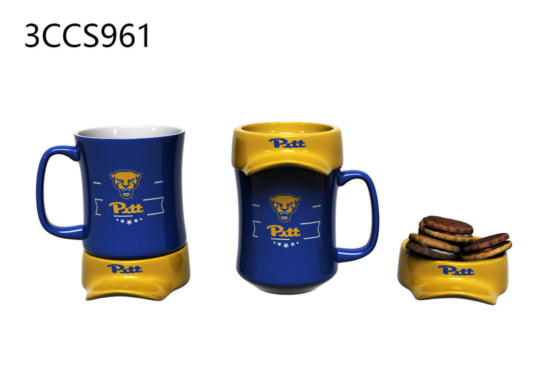 11oz. Ceramic Cup and Coaster Gift Set, University of Pittsburgh,3ccs961