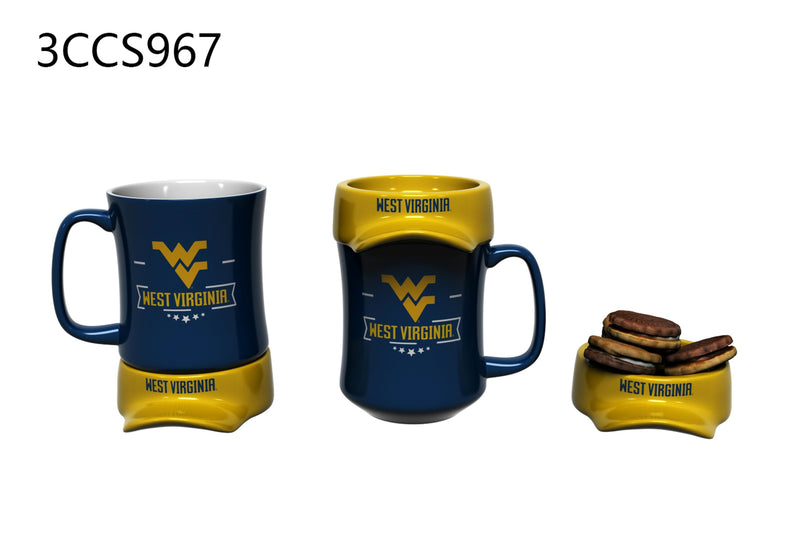 11oz. Ceramic Cup and Coaster Gift Set, West Virginia University,3ccs967