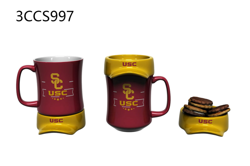 11oz. Ceramic Cup and Coaster Gift Set, University of Southern California,3ccs997