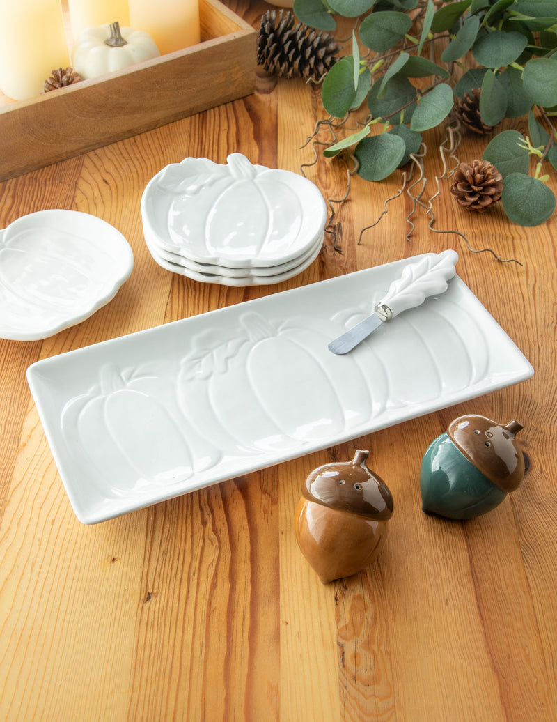 14" Ceramic Serving Tray & Spreader, Forest Finds,3cht9841