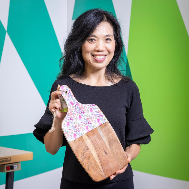 Petal Paradise Wood Cutting Board, 16"L