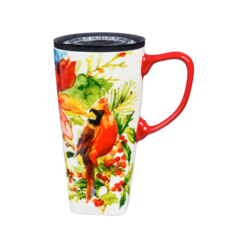 Ceramic FLOMO 360 Travel Cup, 17 oz., Cardinal & Berries,3clc967888