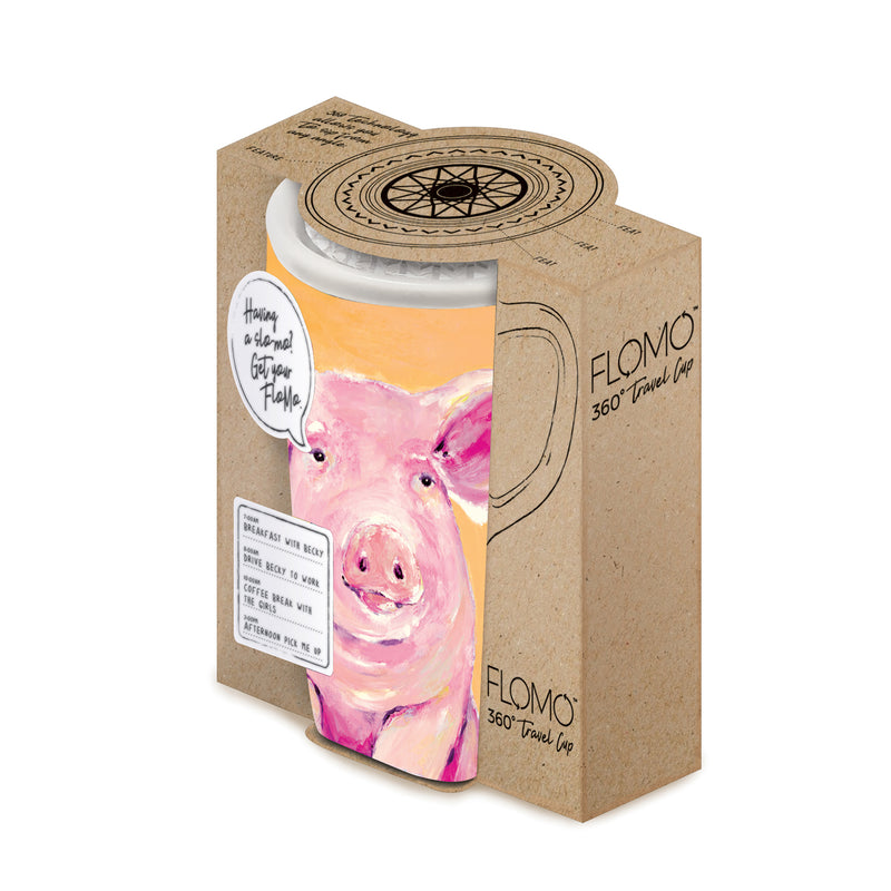 Ceramic FLOMO 360 Travel Cup, 17 OZ, Pig Portrait,3clc977852