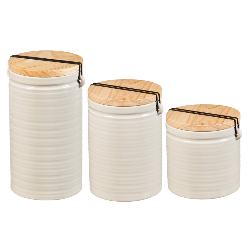 Ceramic Canisters, At Ease Traditional , Set of 3,3cnc6355