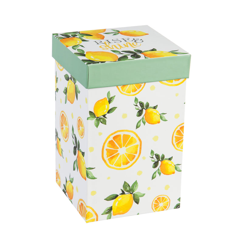 Ceramic Travel Cup, 17 OZ. ,w/box and Tritan Lid, Lemon Drop Collection,3ctc007410