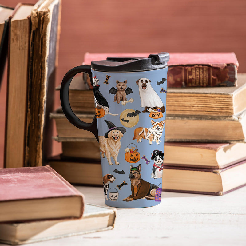 Happy Hauntings Dogs In Costumes Ceramic Perfect Cup, 17oz, Gift Box