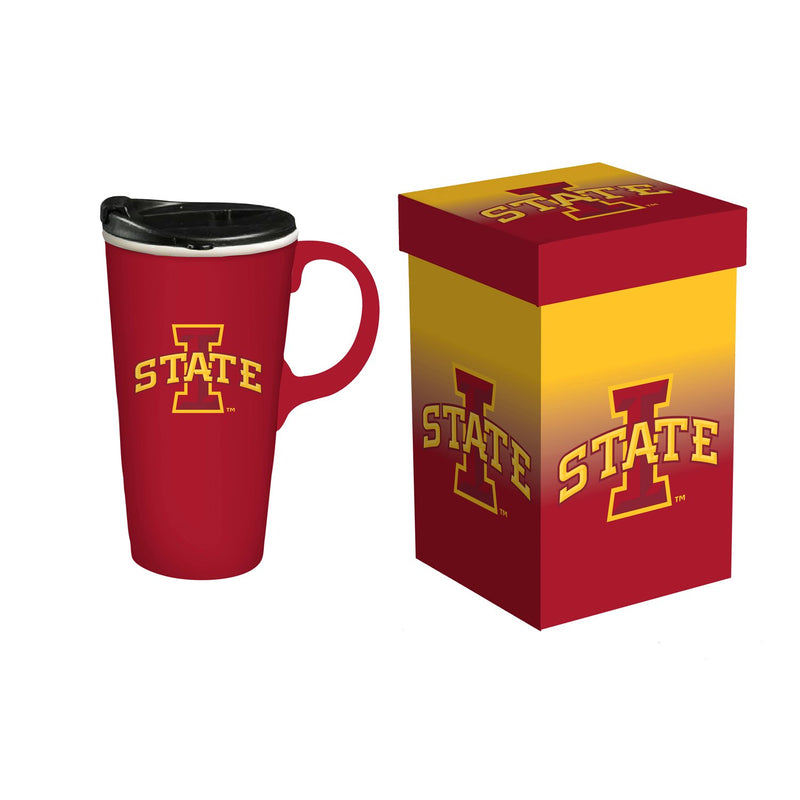 Evergreen Home Accents,Iowa State University, 17oz Boxed Travel Latte,3.55x5.24x7 Inches