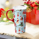 Pet Travel Cup Ceramic Perfect Cup, Winter Dogs in Scarves, 17oz, Gift Box