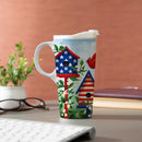 Patriotic Birdhouses Ceramic Perfect Cup, 17oz, Gift Box