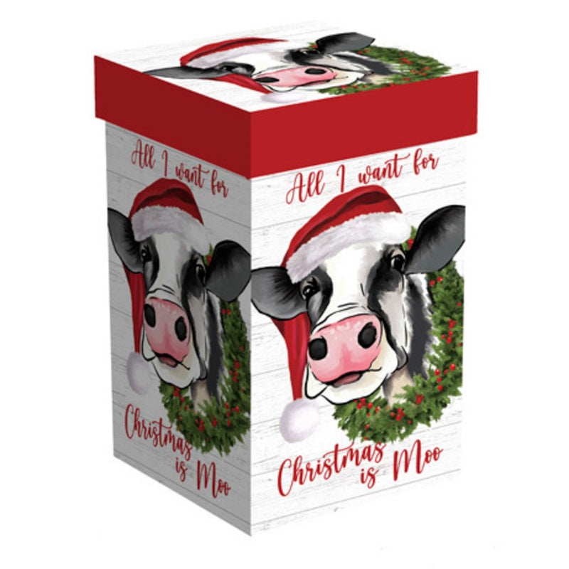 Ceramic Perfect Travel Cup, 17oz, w/ Gift Box, All I Want For Christmas Is Moo,3ctc10143