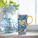 Hydrangeas Coastal Citrus Ceramic Perfect Cup, 17oz, Gift Box
