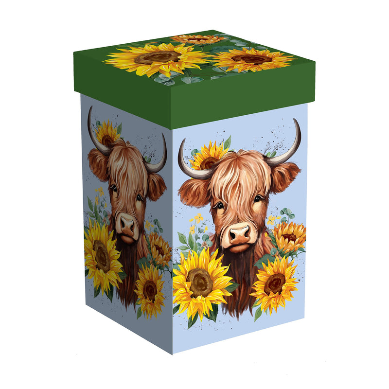 Highland Cow and Sunflowers Ceramic Perfect Cup, 17oz, Gift Box