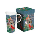 Woodland Storybook Travel Cup Ceramic Perfect Cup, Cardinal Home, 17oz, Gift Box