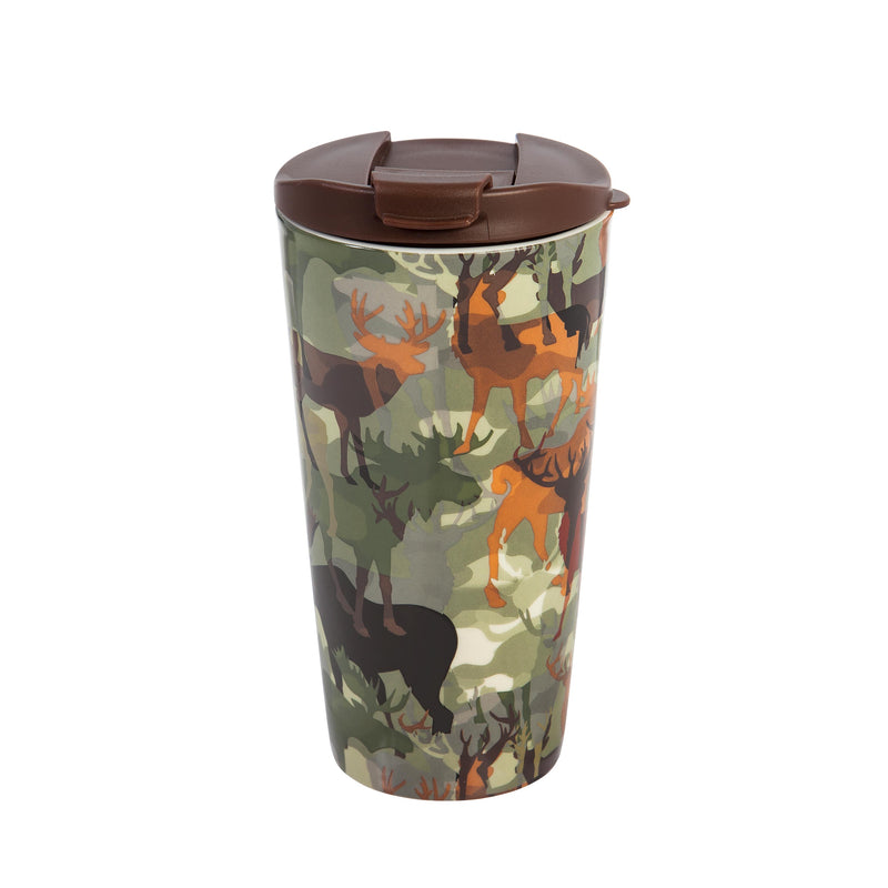 Ceramic Perfect Travel Cup, 17oz, w/ Gift Box, Woodland Camouflage
