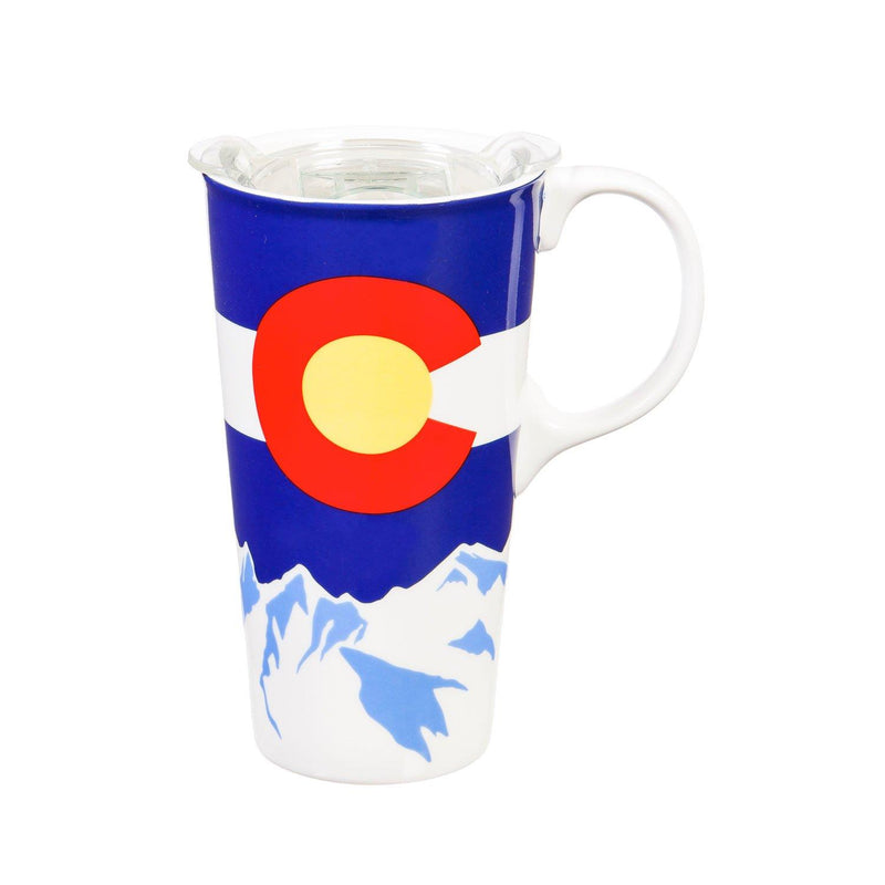 Ceramic Travel Cup, 17 OZ., w/Tritan Lid, Colorado State