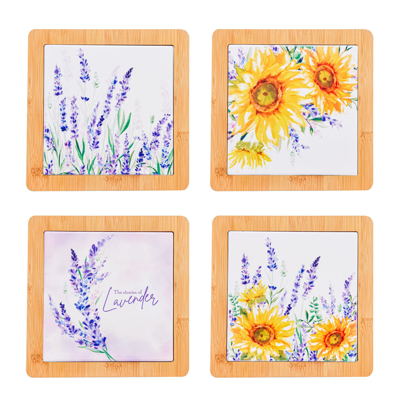 8" Square Trivets, Lavender Fields,3cts9862