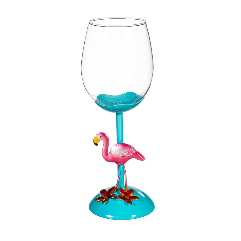 Flamingo Coastal Wine Glass, 17oz, Gift Box
