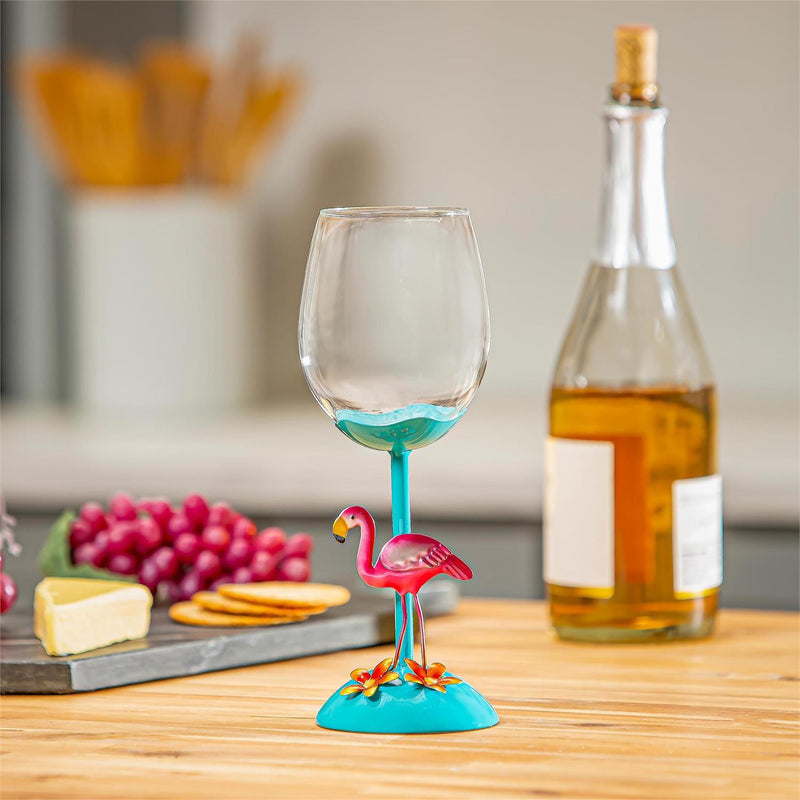 Flamingo Coastal Wine Glass, 17oz, Gift Box