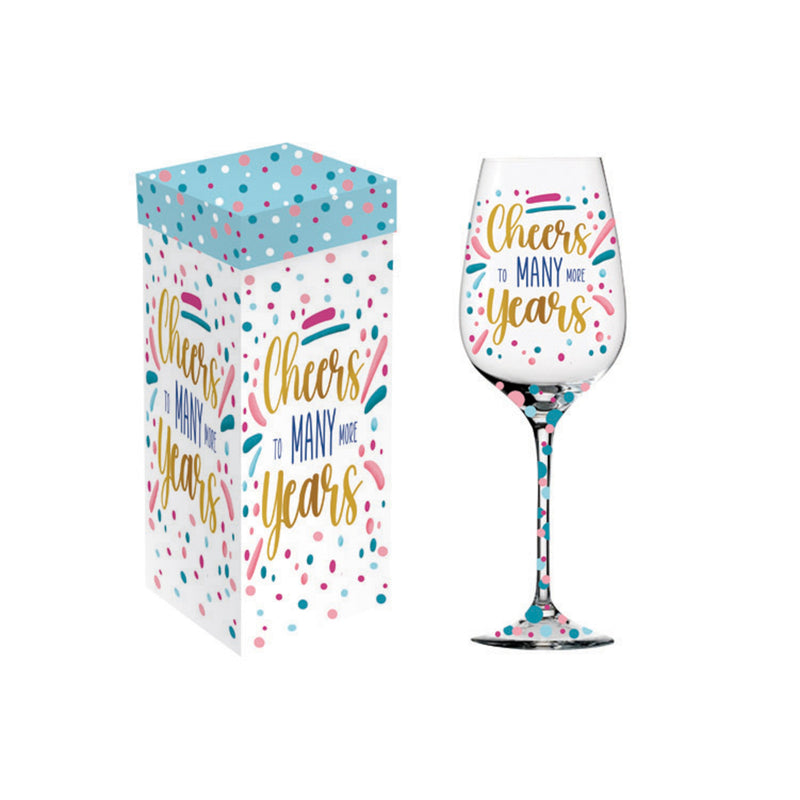 Stemmed Wine Glass, 17oz, Cheers to Many More Years!,3cwg664