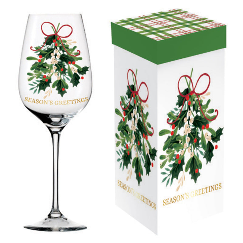 Stemmed Wine Glass, 17oz, Holiday Greenhouse,3cwg9899